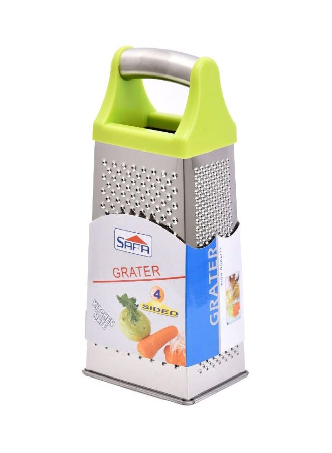 Safa 4 Sided Multi Purpose Grater Silver/Green 21x8centimeter