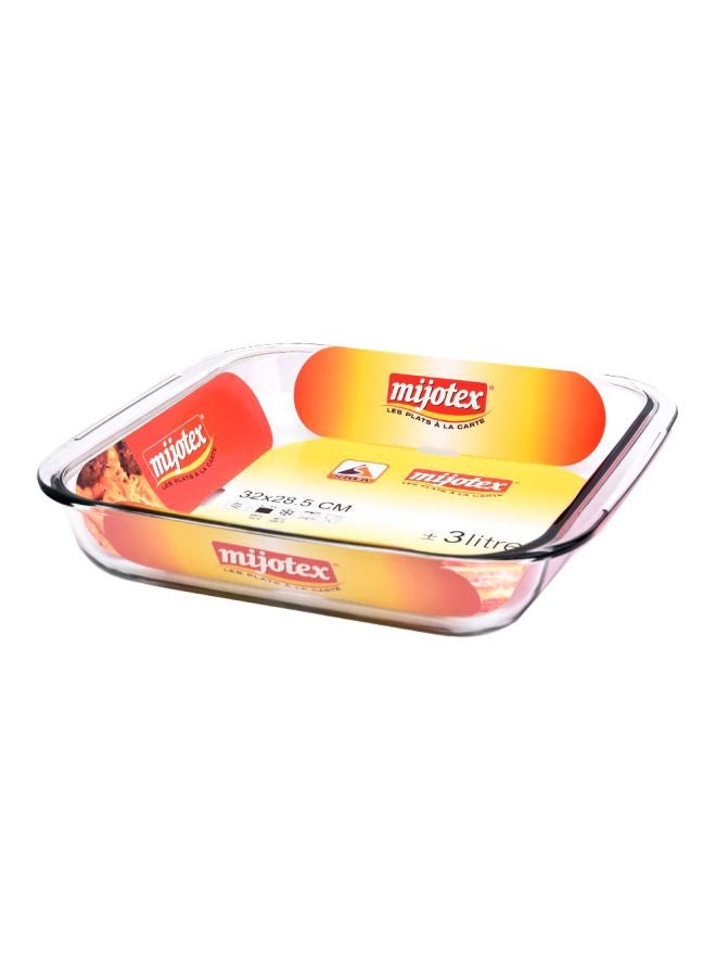 MIJOTEX Glass Oven Tray Clear 32x38.5cm
