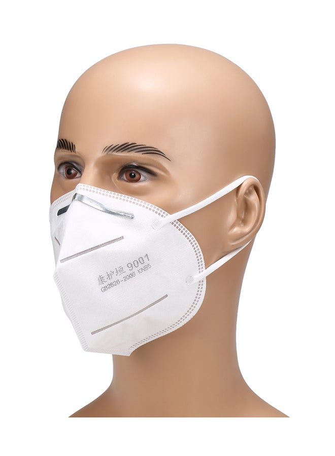 10-Piece KN95 5-Ply Disposable Respirator Safety Mask White 18 x 15 x 3centimeter - Image 1
