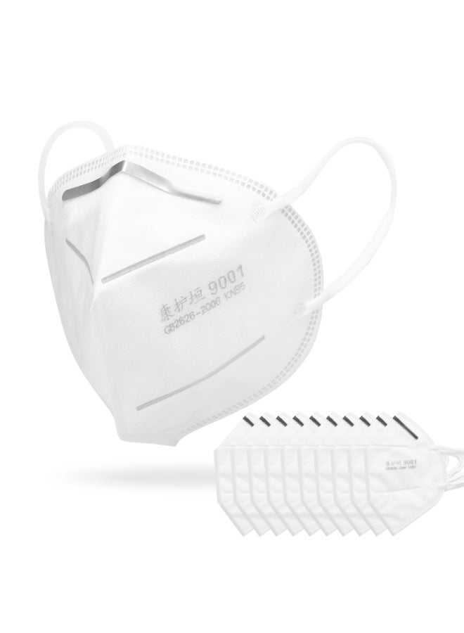 10-Piece KN95 5-Ply Disposable Respirator Safety Mask White 18 x 15 x 3centimeter - Image 2