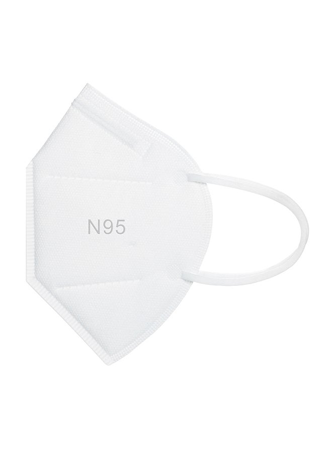 10-Piece N95 Disposable Soft Breathable Safety Mask White 20 x 10 x 10centimeter  - Image 1