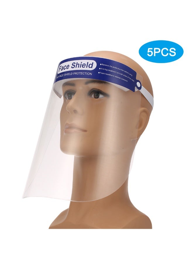 5-Piece Protective Isolation Protective Face Shield Clear 35 x 25 x 5cm - Image 2
