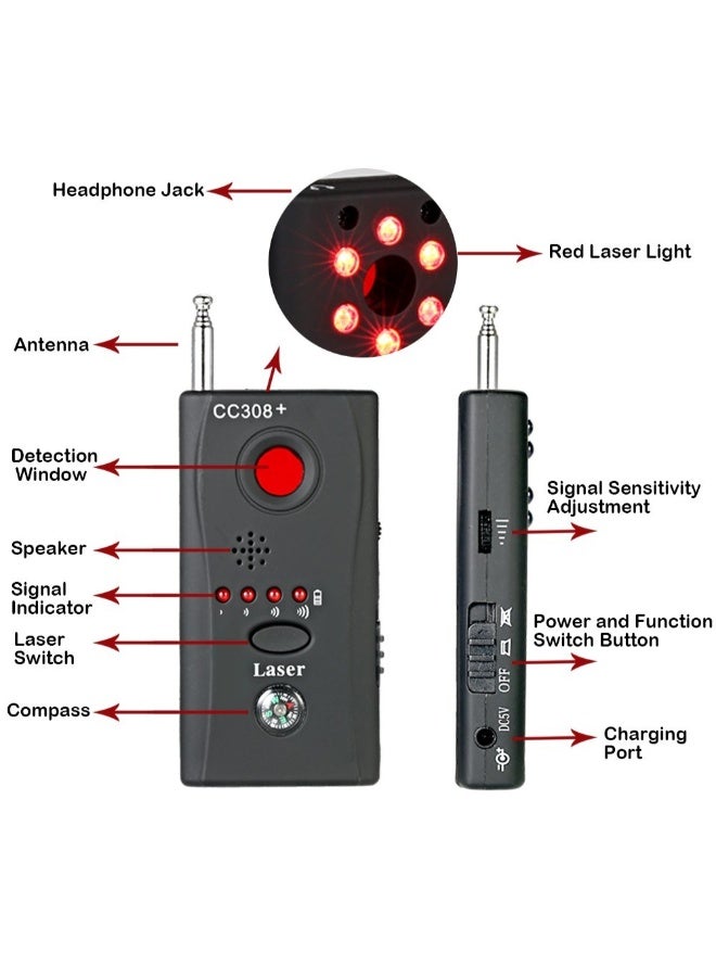 Generic - Wireless Hidden Camera Detector Black 9.3 x 4.7centimeter - Image 1