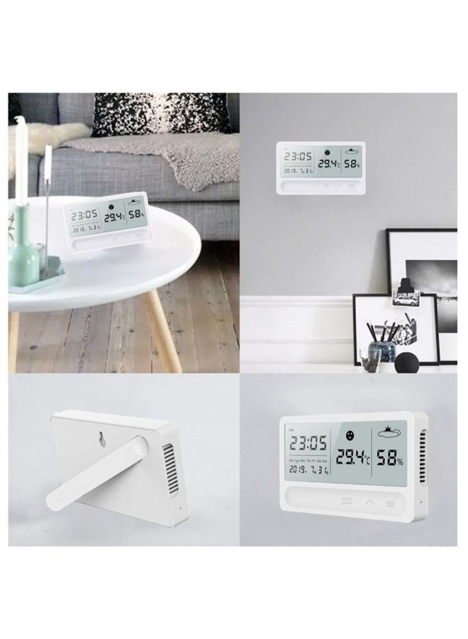 ماركة غير محددة مقياس حرارة رقمي مع ساعة منبه بشاشة LCD أبيض 16Ø³Ù†ØªÙŠÙ…ØªØ±  - Image 3