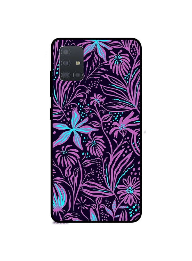 Protective Case Cover For Samsung Galaxy A71 Purple And Blue Flower