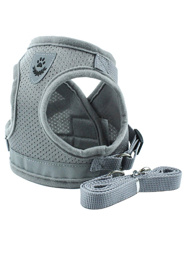 Breathable Soft Harness With Strap Grey XL - Image 1
