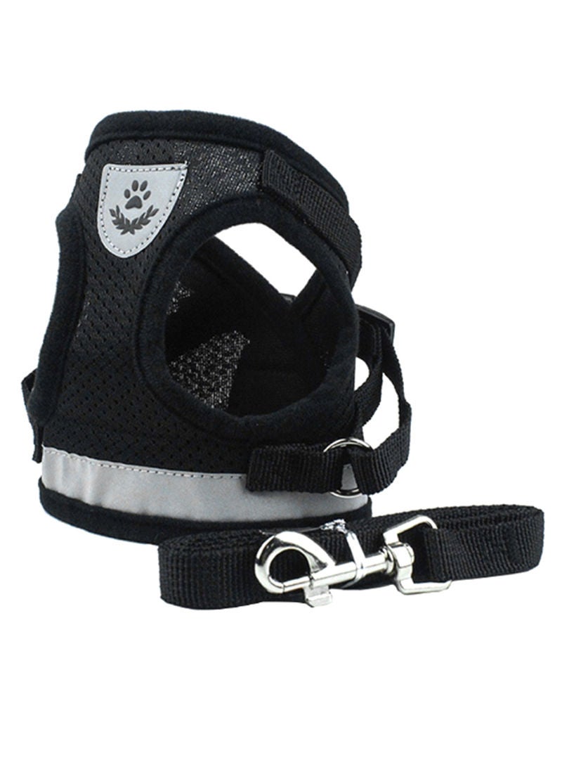 Generic Breathable Soft Harness With Strap Black/White S  - Image 2