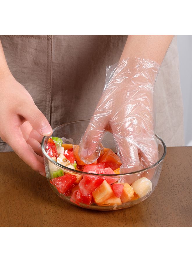 100-Piece Disposable Safety Gloves Clear 25 x 16 x 2cm - Image 3