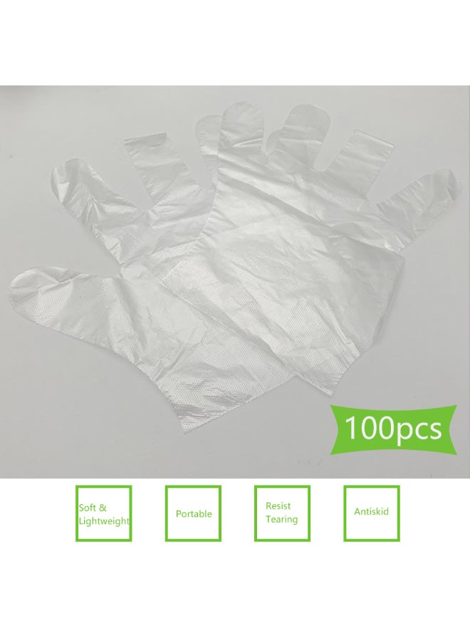 قفازات سلامة للاستخدام مرة واحدة من 100 قطعة شفاف 20 x 10 x 4سم  - Image 2