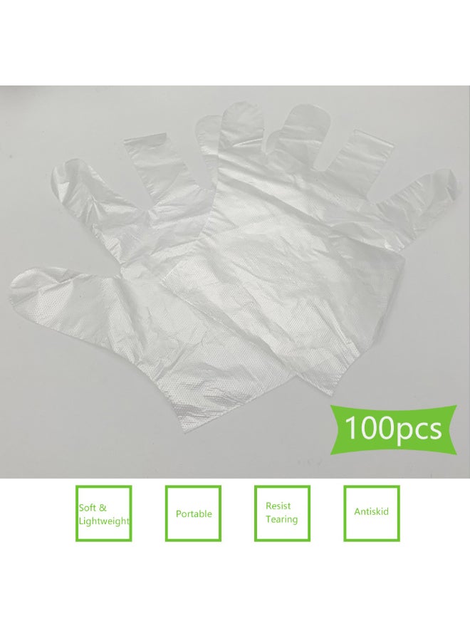 200-Piece Disposable Transparent Gloves Clear 24 x 14 x 4cm - Image 2