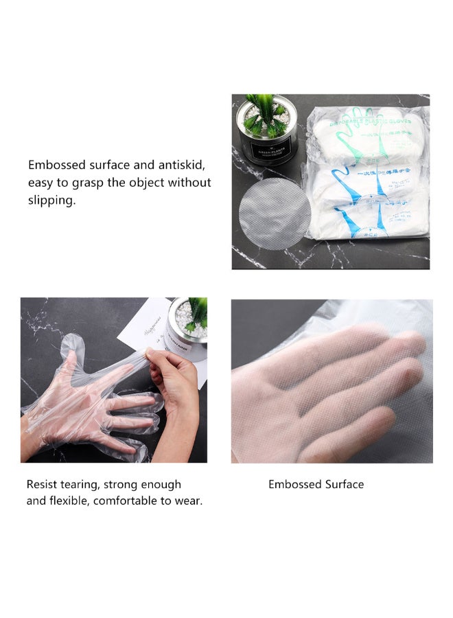 200-Piece Disposable Transparent Gloves Clear 24 x 14 x 4cm - Image 3