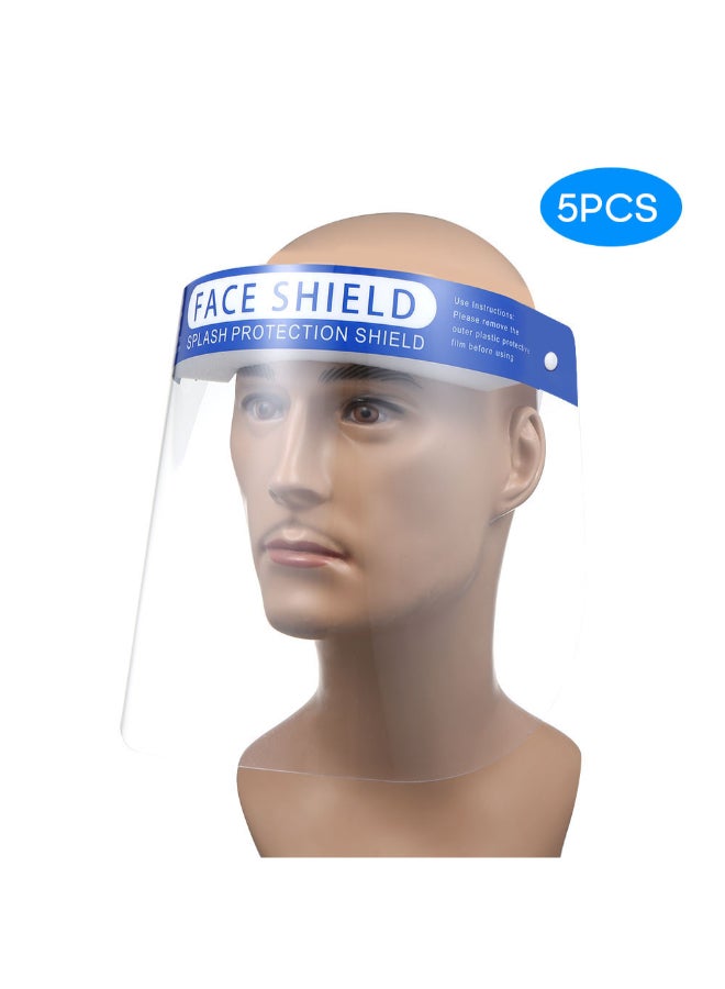 Generic - 5-Piece Droplet Proof Full Protective Face Shield Clear 32.5 x 21.5 x 2.5cm - Image 1