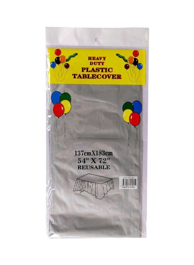 Disposable Plastic Table Cloth Grey 137x183mm  - Image 2