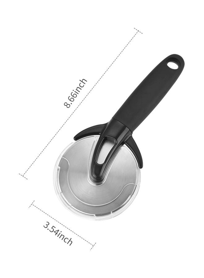 قطاعة بيتزا مزوِّدة بعجلة أسود/فضي 8.66x3.54بوصة  - Image 2