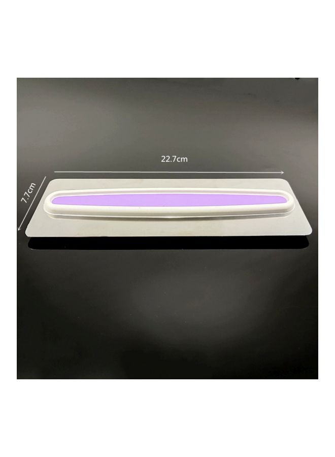 3-Piece Stainless Steel Cake Smoothing Scraper Set Silver/Purple - Image 3