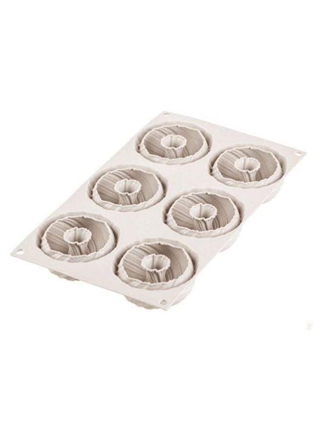 Silikomart 6-Cavities 3D Mini Weave Mold Beige 7.5x3.5cm 