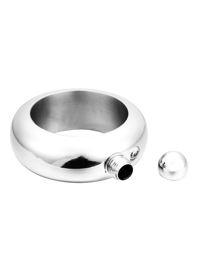 Stainless Steel Bangle Bracelet Flask Silver  - Image 2