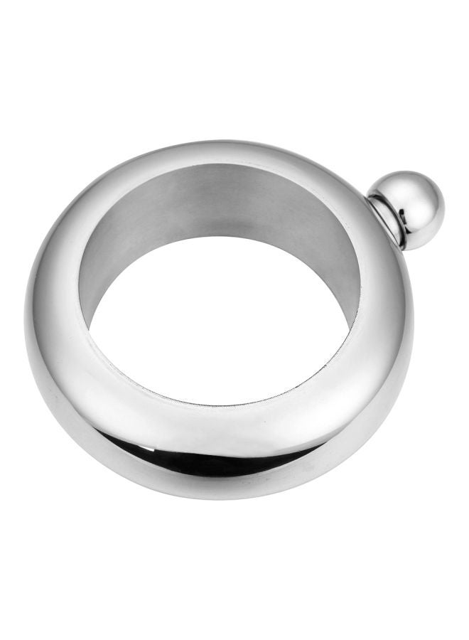 Stainless Steel Bangle Bracelet Flask Silver  - Image 3