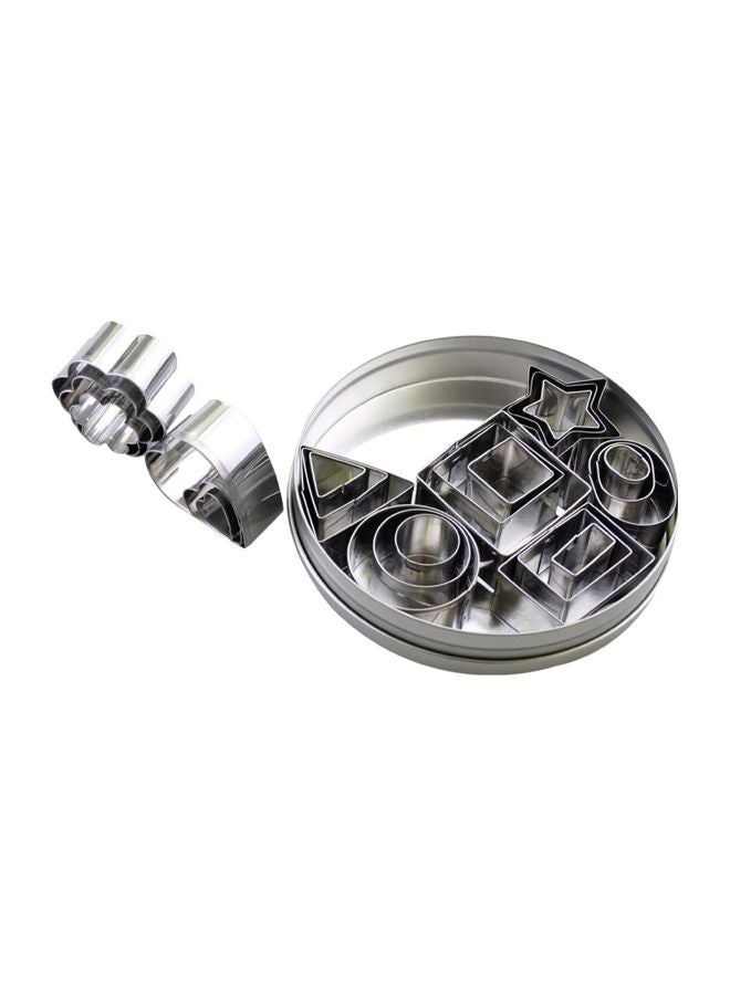 24-Piece Stainless Steel Cookie Cutter With Storage Box Silver - Image 1