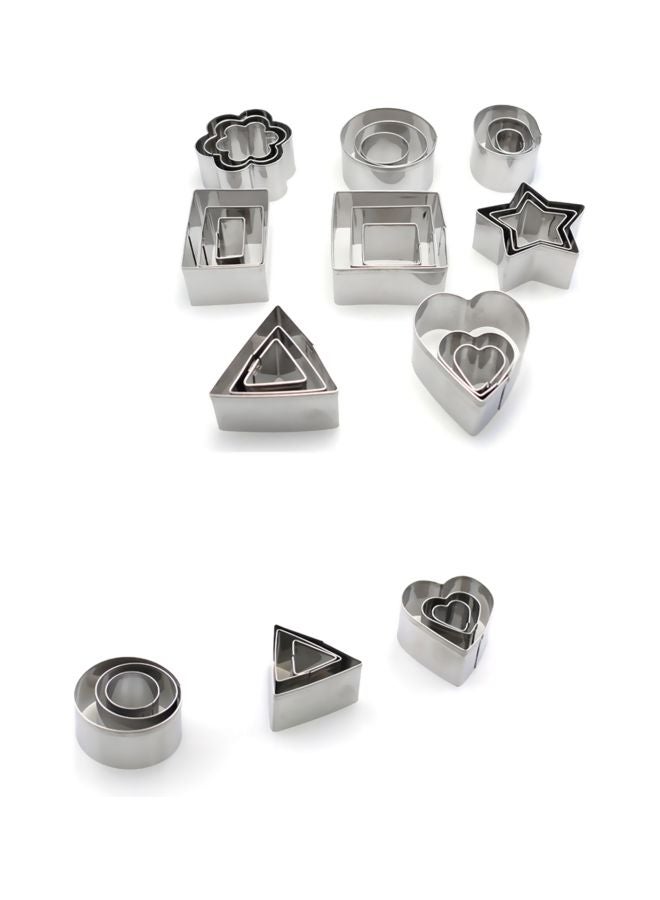 24-Piece Stainless Steel Cookie Cutter With Storage Box Silver - Image 4