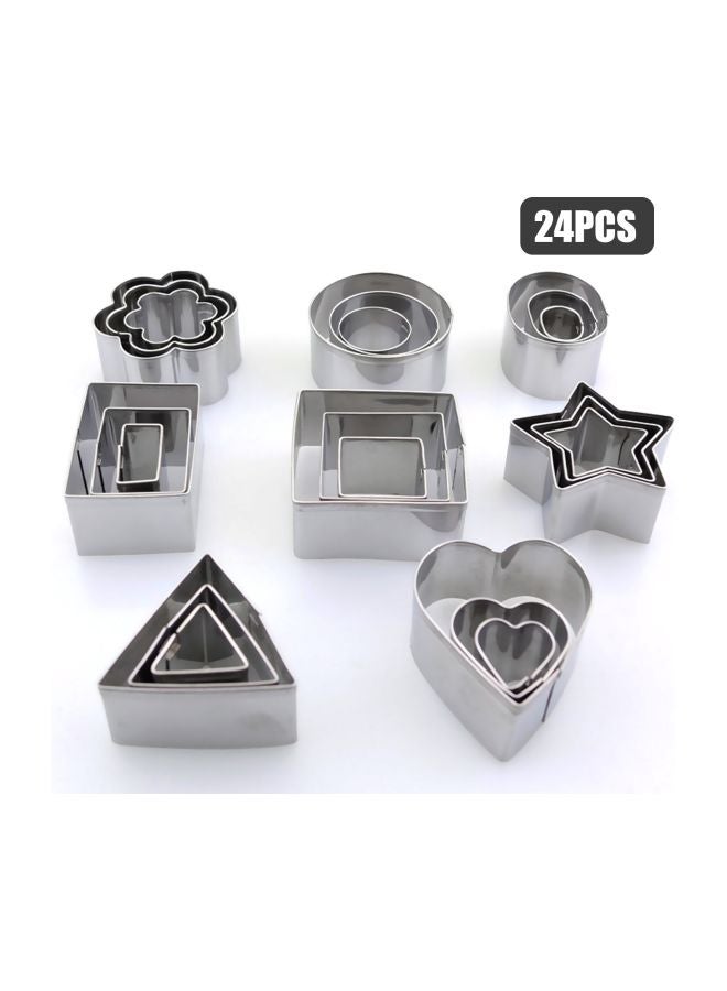 24-Piece Stainless Steel Cookie Cutter With Storage Box Silver - Image 2