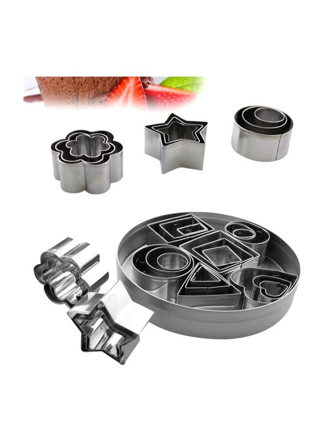 24-Piece Stainless Steel Cookie Cutter With Storage Box Silver - Image 3