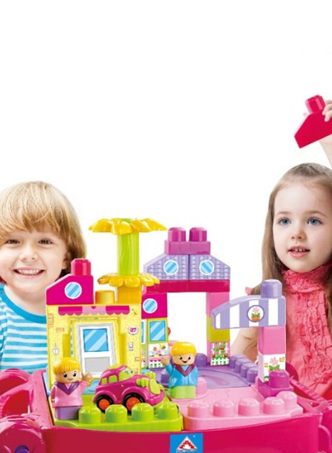 FAMILY CENTER 22-6941-pink 30- Piece Buiding Block With Table 22-6941 30 18+ years  - Image 2