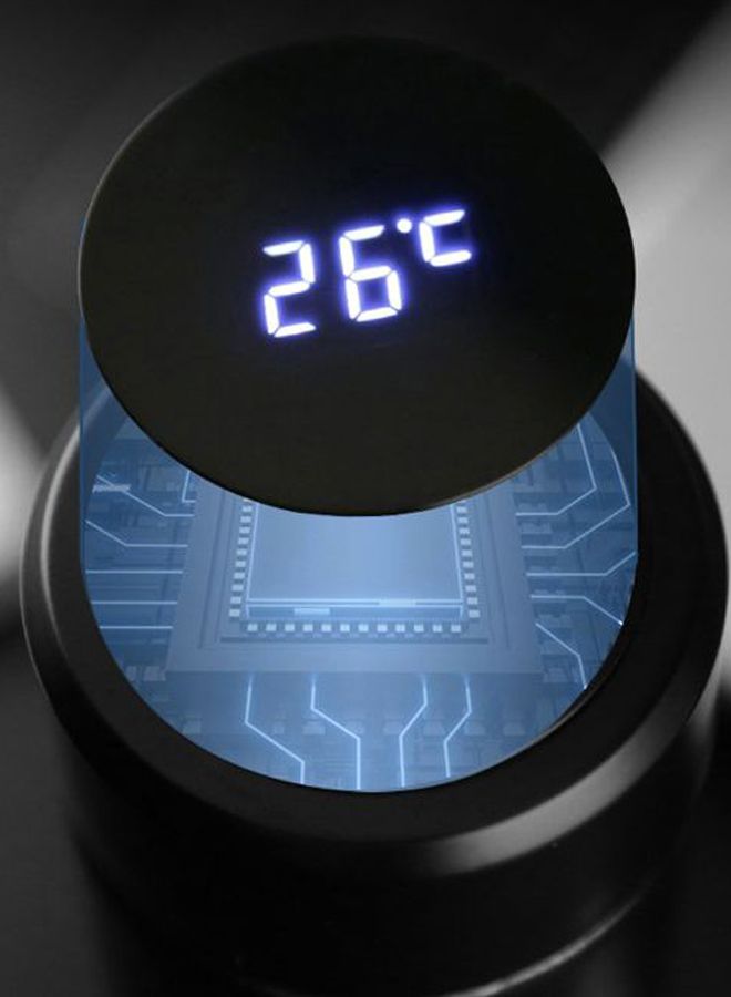 LED Temperature Display Water Bottle White/Black - Image 2