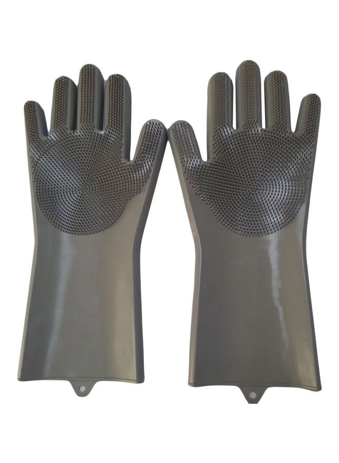 Pair Of Silicone Gloves Grey 35x8x3centimeter
