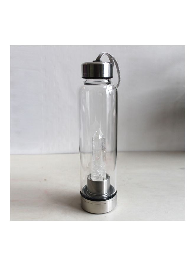Gemstone Healing Water Bottle Clear/Silver 500ml - Image 2
