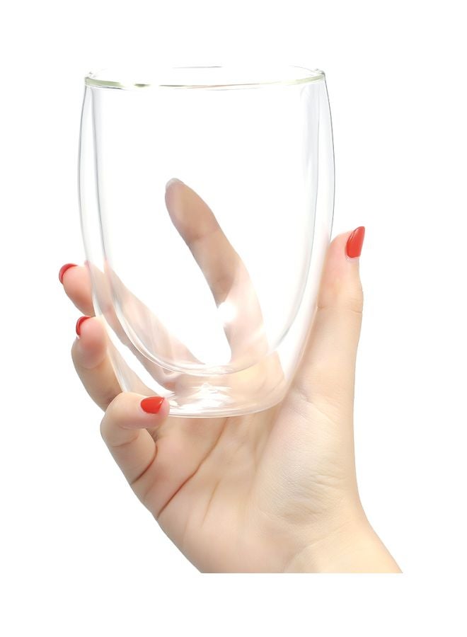 450ML Borosilicate Double Wall Coffee Tea Cup Clear 450ml - Image 2