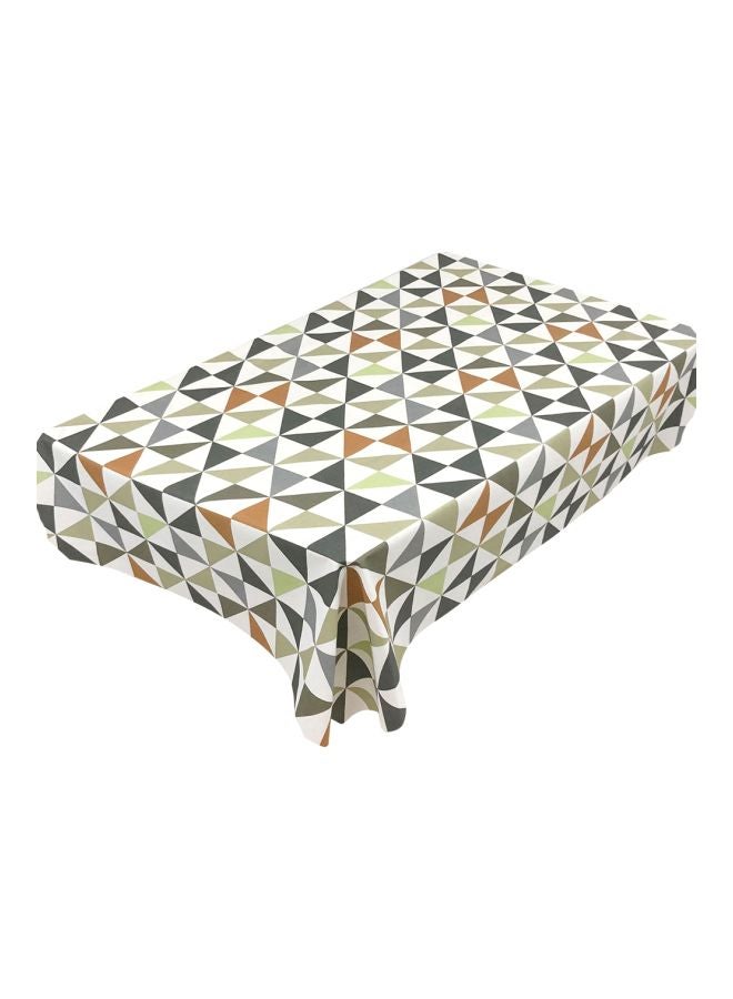 Printed Microfiber Tablecloth White/Green/Brown 240x140cm - Image 1