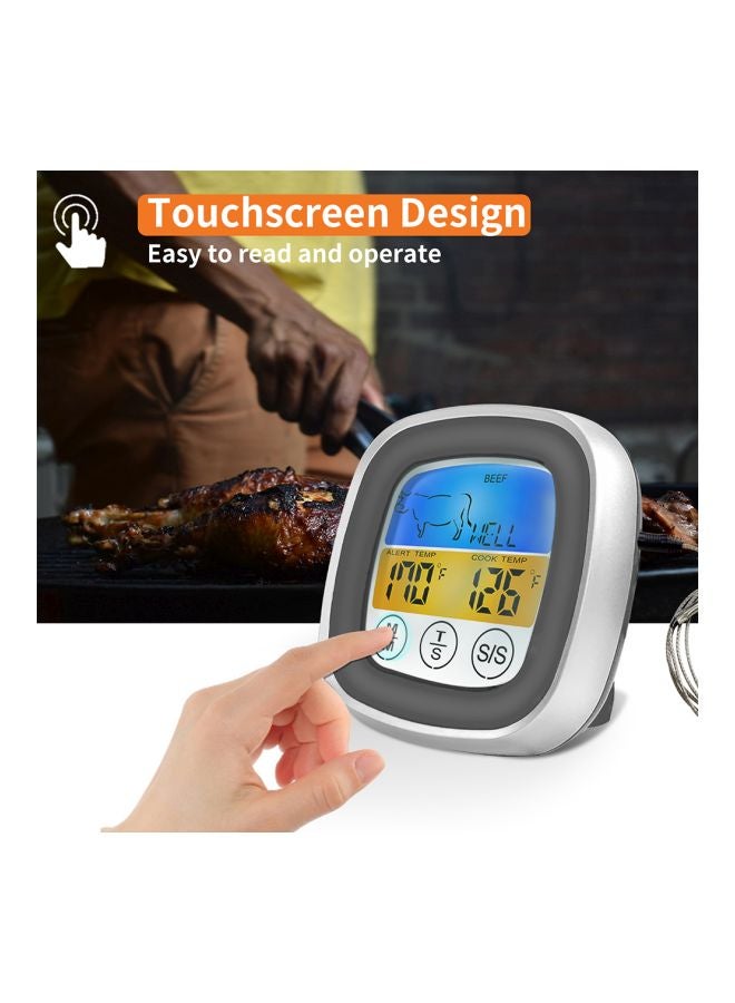 مقياس لدرجة حرارة للحوم مزود بشاشة لمس رمادي / أبيض - Image 3