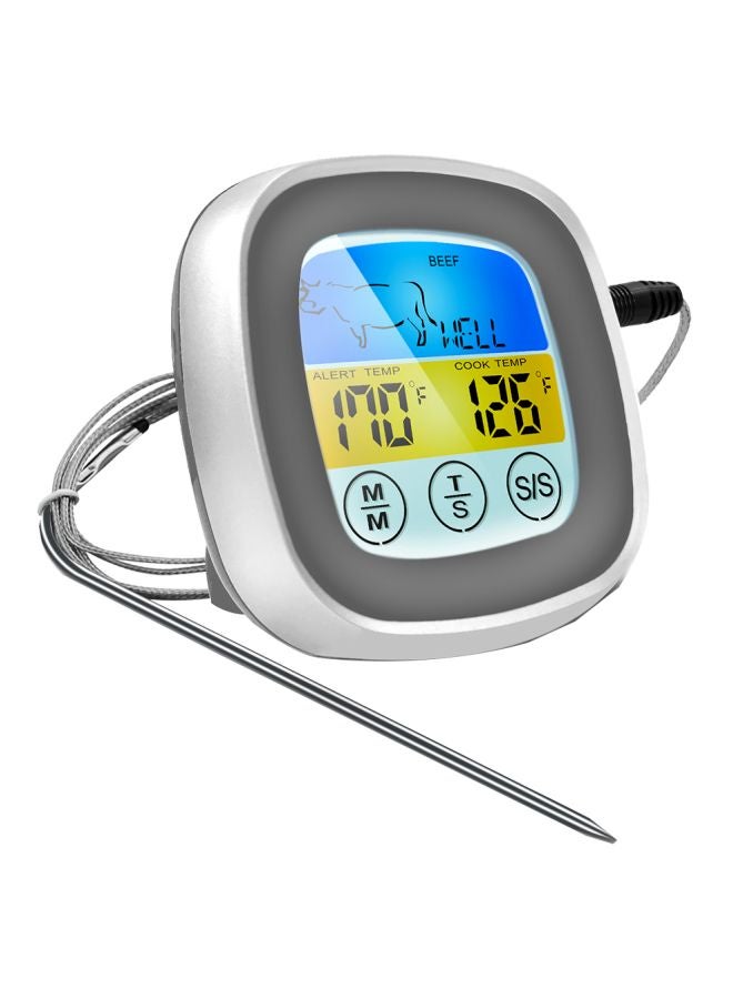 مقياس لدرجة حرارة للحوم مزود بشاشة لمس رمادي / أبيض - Image 1