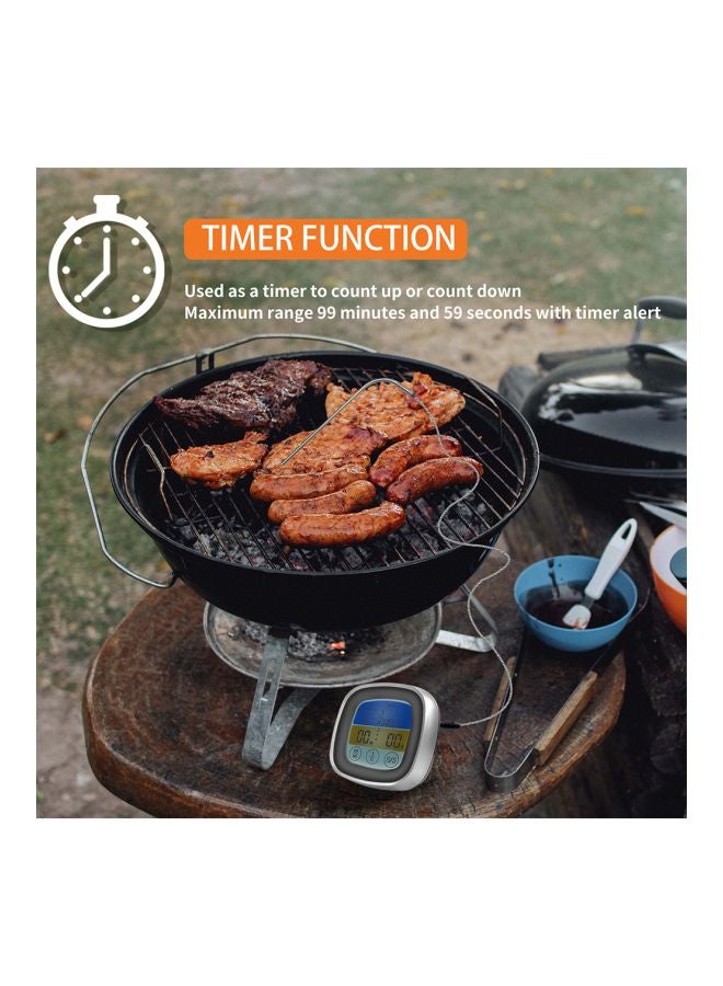 مقياس لدرجة حرارة للحوم مزود بشاشة لمس رمادي / أبيض - Image 4