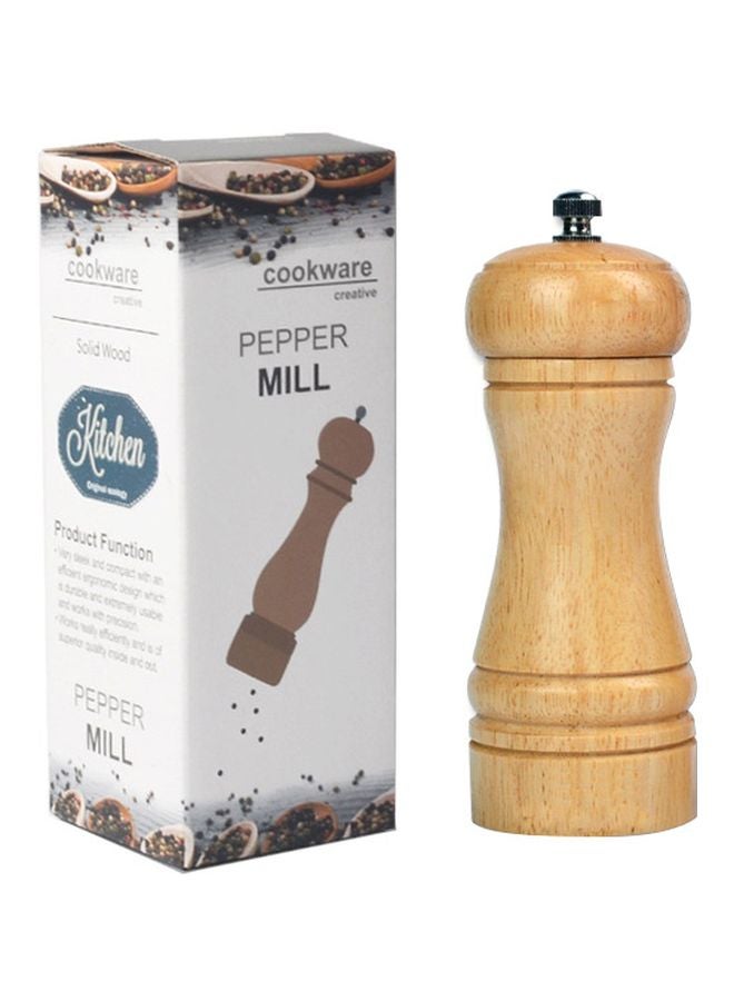 Chuyifang Wooden Pepper Mill Beige/Silver 13x5.5x4cm - Image 2