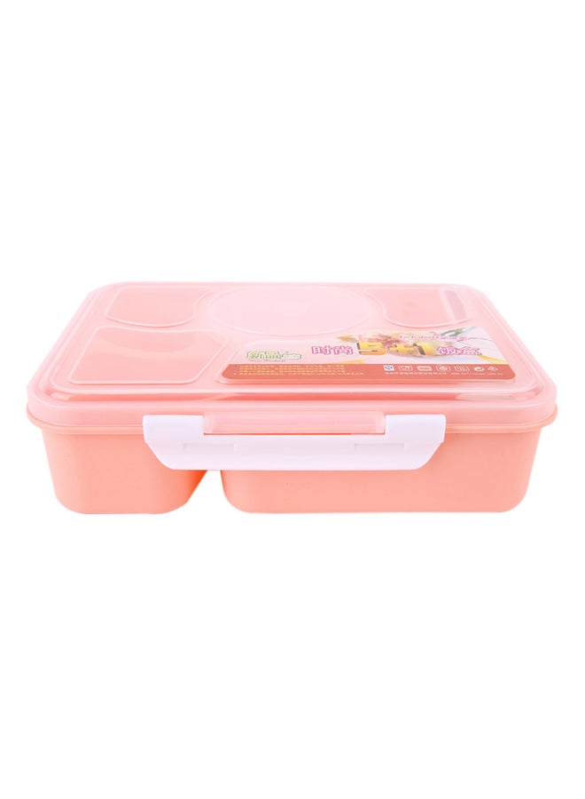 Generic - Portable Microwave Lunch Box Pink/White/Clear 22.5x16.5x6centimeter - Image 1