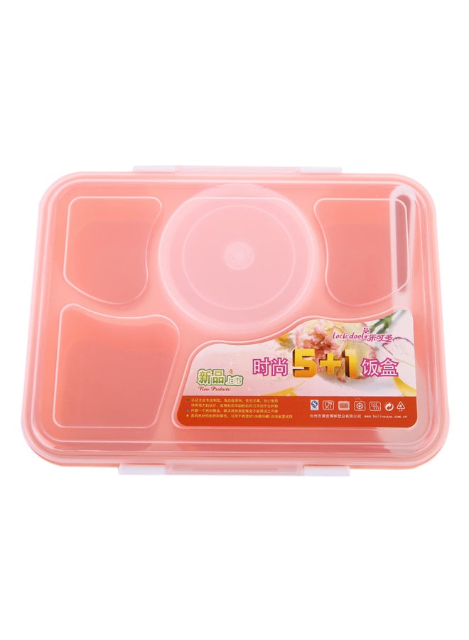 Generic - Portable Microwave Lunch Box Pink/White/Clear 22.5x16.5x6centimeter - Image 1