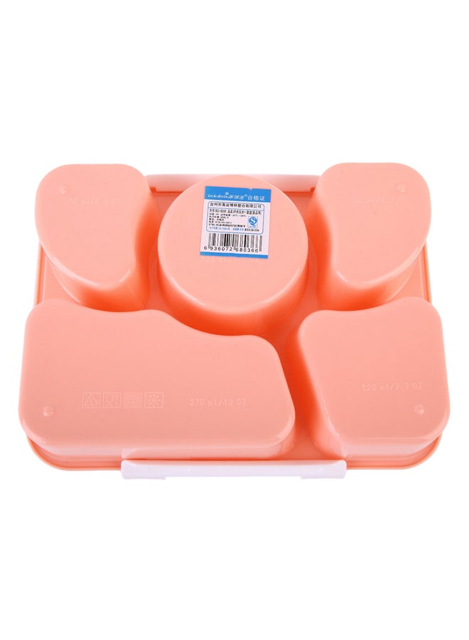 Generic - Portable Microwave Lunch Box Pink/White/Clear 22.5x16.5x6centimeter - Image 1
