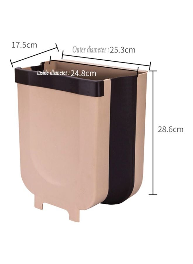 Generic Plastic Trash Bin Beige 17.5x25.3x28.6cm  - Image 2