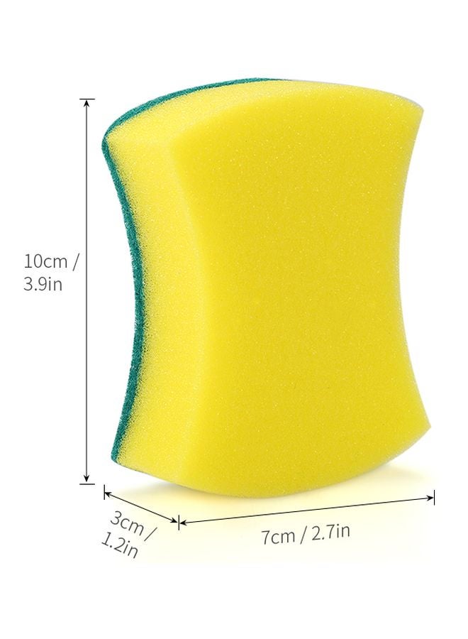 إسونماس طقم إسفنج لغسيل الأطباق مزدوج الجوانب من 30 قطعة أصفر/ أخضر 7x3x10سم - Image 3