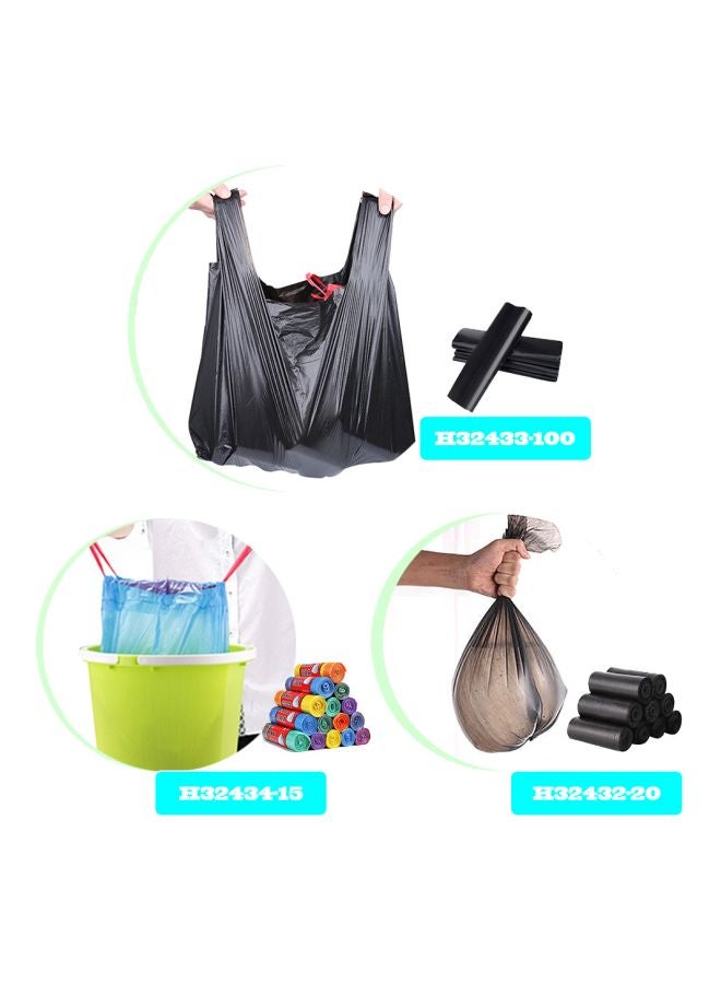 Pack Of 100 Polyethylene Garbage Bag Black 52x32cm - Image 4