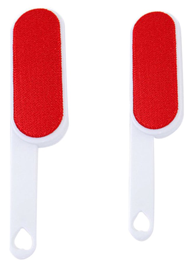 2-Piece Long Handle Cleaning Brush Set White/Red 25 x 5.5cm