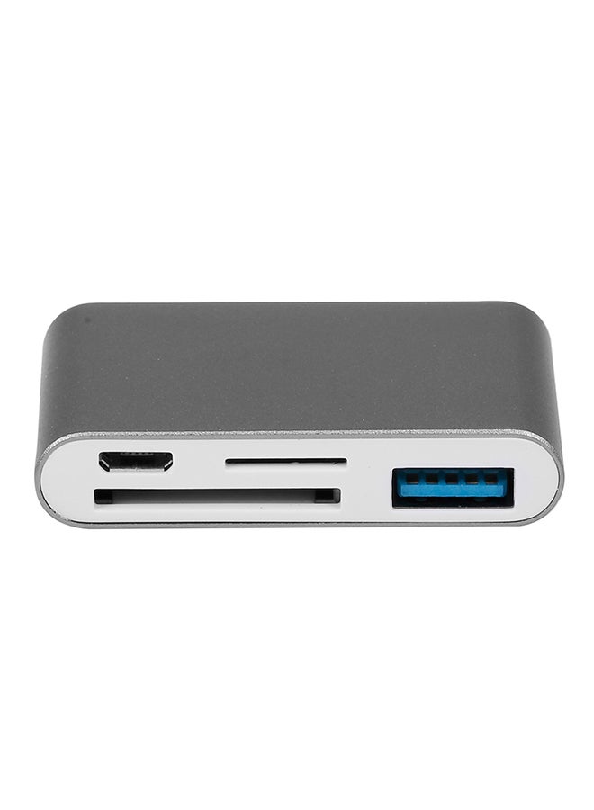 محول 5 في 1 بموزع Type-C وOTG USB 3.0 رمادي - Image 3