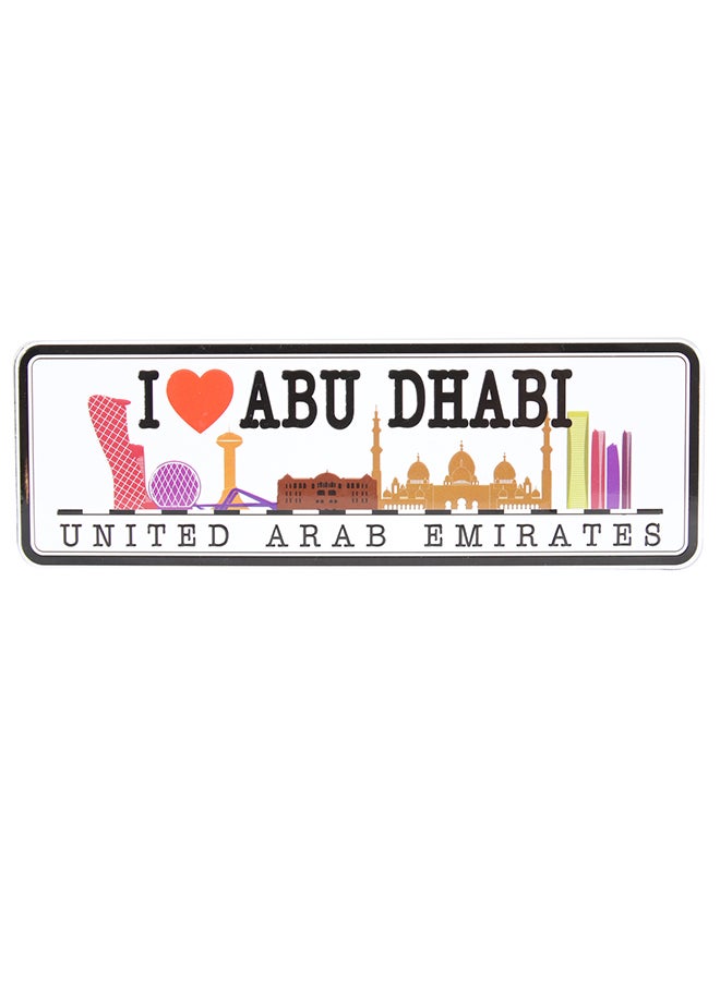 آل جابر مغناطيس للثلاجة بطبعة عبارة "Abu Dhabi" أبيض L-18/H-6Ø³Ù†ØªÙŠÙ…ØªØ± 