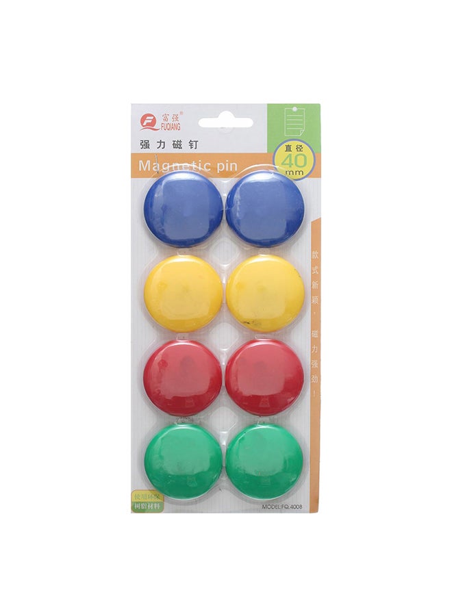مجموعة مكونة من 8 قطع من الأزرار المغناطيسية متعدد الألوان