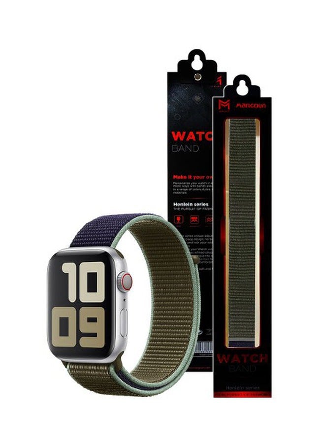 MARGOUN - Henlein Series Replacement Smartwatch Band For Apple 42/44 mm Blue/Olive - Image 1