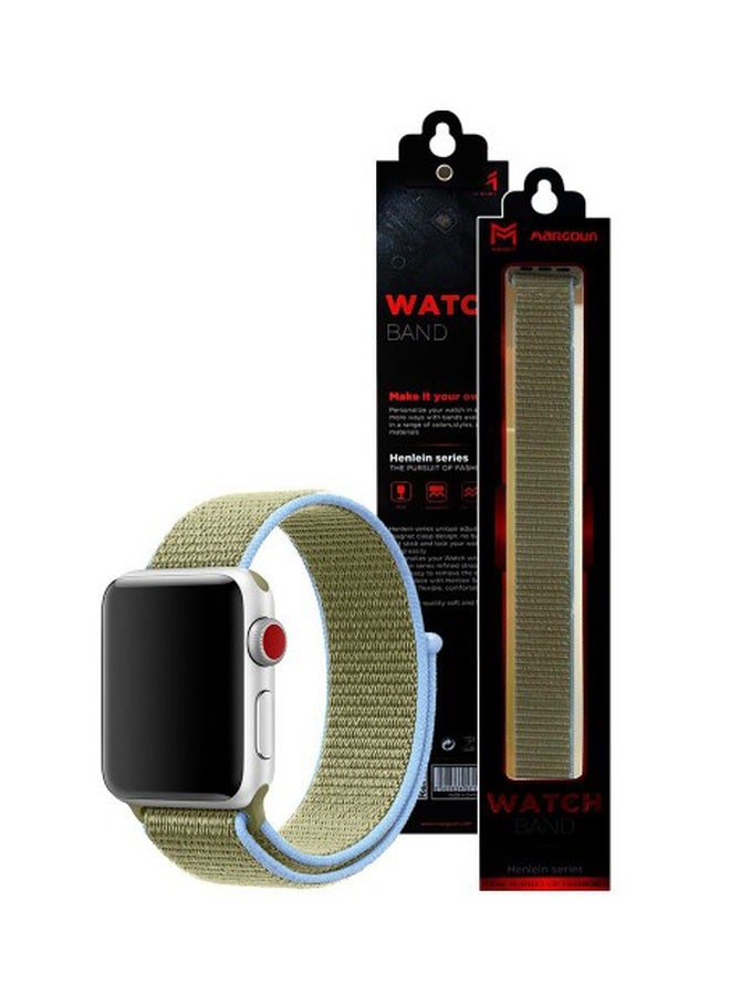 MARGOUN - Henlein Series Replacement Smartwatch Band For Apple 42/44 mm Light Olive/Blue - Image 1