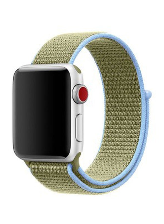 MARGOUN - Henlein Series Replacement Smartwatch Band For Apple 42/44 mm Light Olive/Blue - Image 1