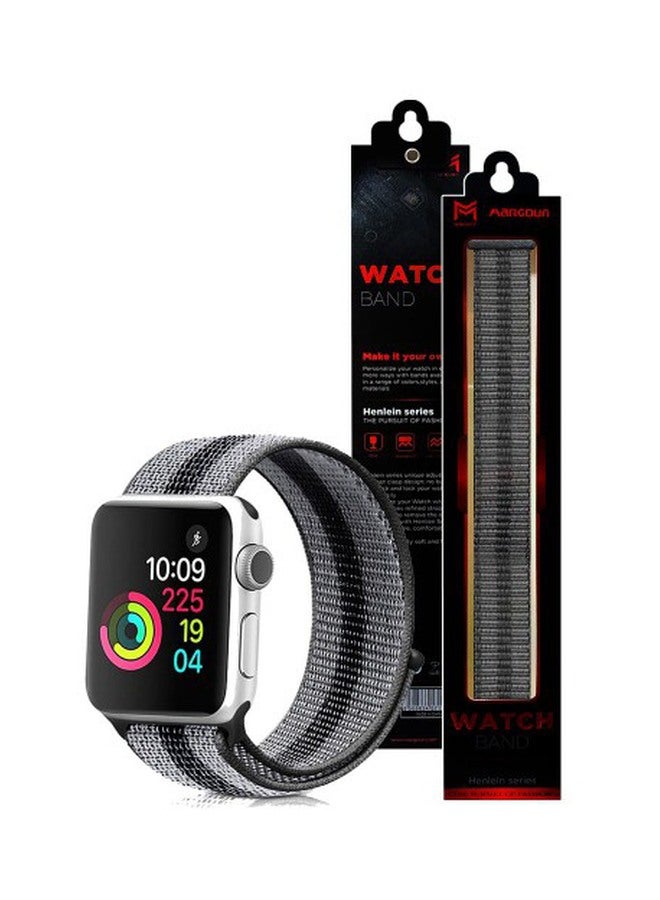 MARGOUN - Henlein Series Replacement Smartwatch Band For Apple 42/44 mm Grey/Black - Image 1